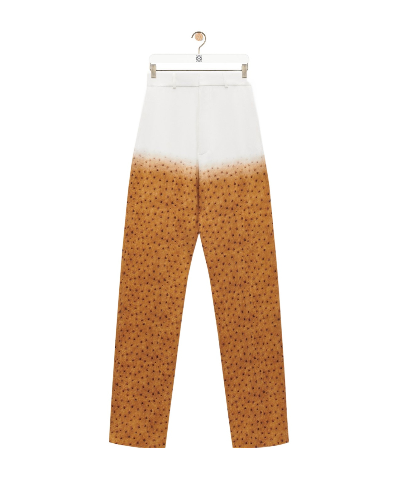 Loewe Pantalone In Crepe Stampato Donna In White/multicolor