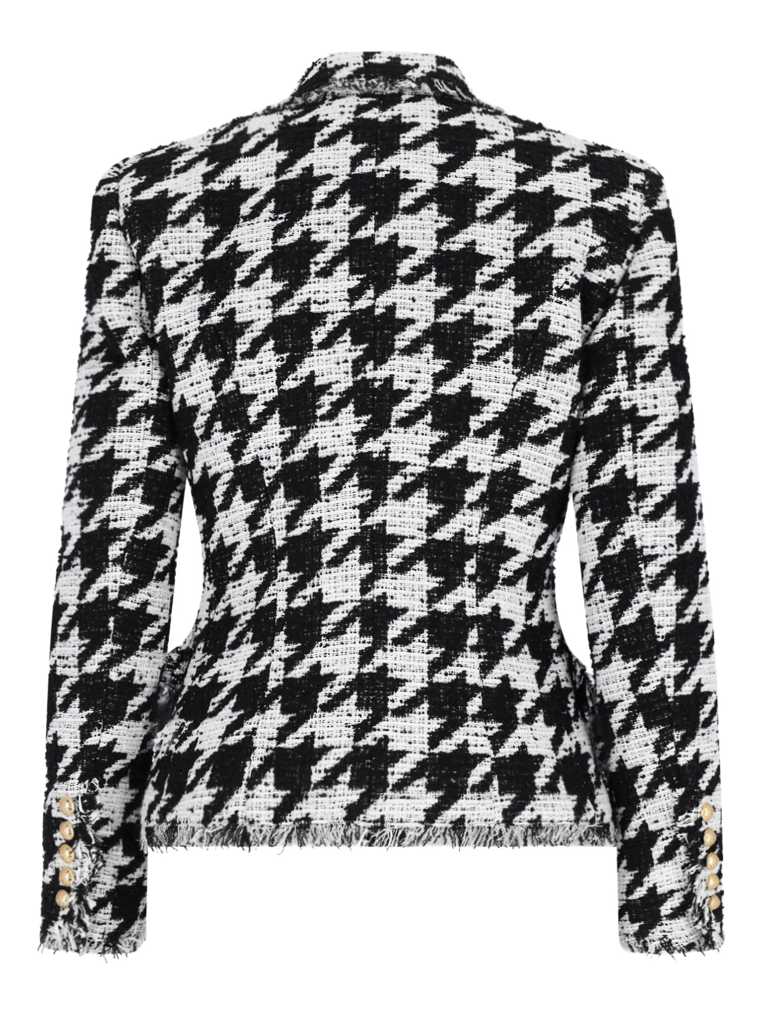 Balmain Distressed Lapel Jacket Structured Shoulders In Multi
