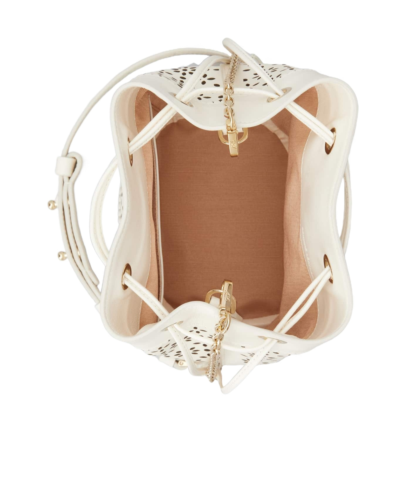 Roger Vivier Très Vivier Bucket Bag In Leather In White