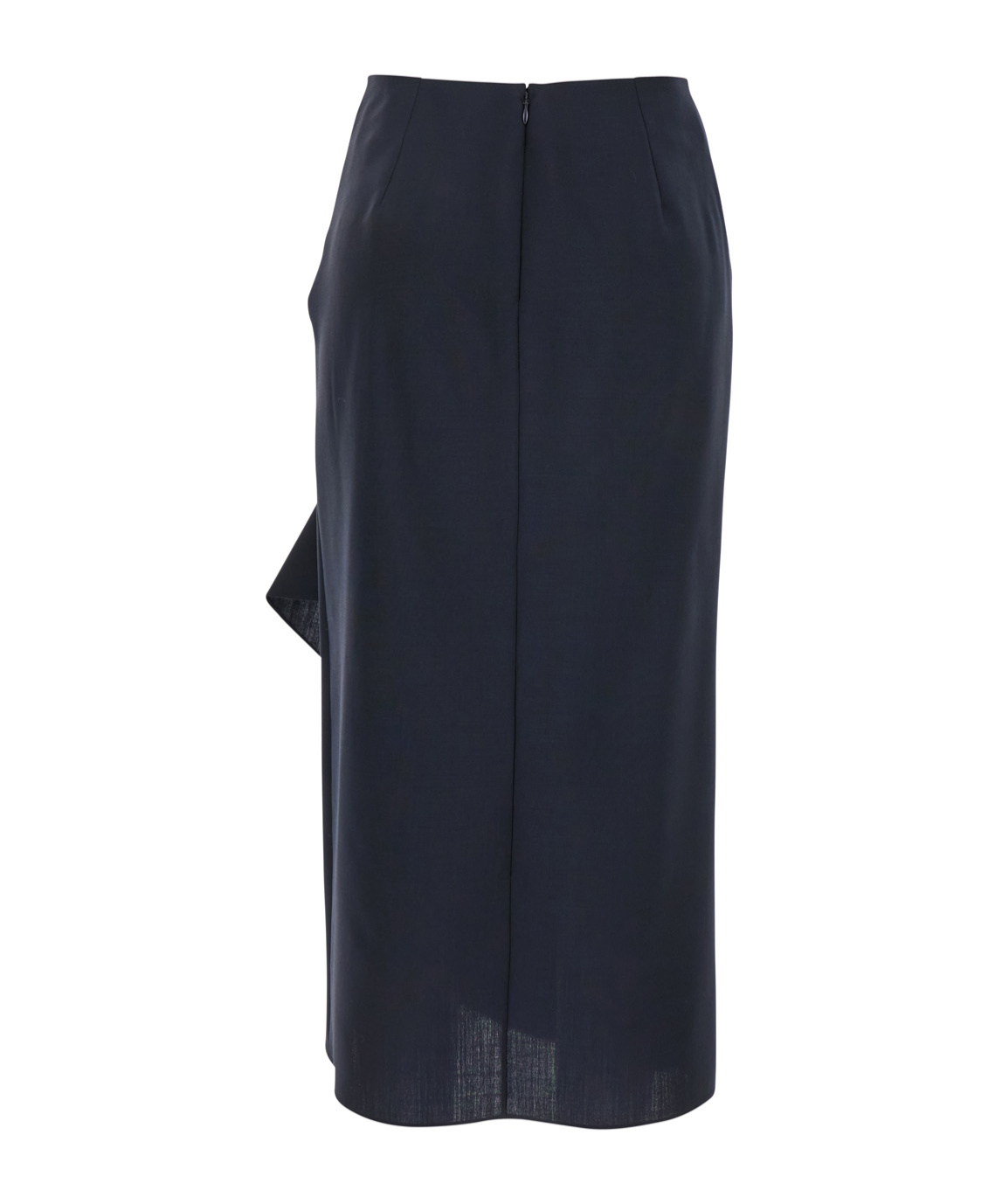 Alexander Mcqueen Blue Skirt With Asymmetric Design And Front Seam With Pleats In Wool And Mohair Blend Woman In Blue
