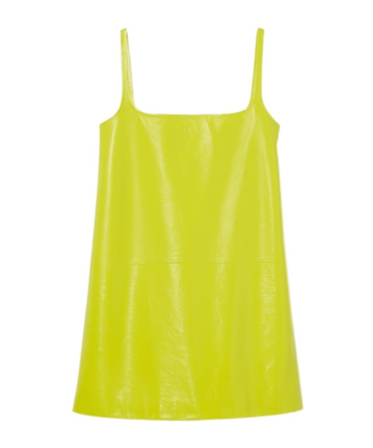 GUCCI GUCCI SHINY LEATHER MINI A-LINE DRESS