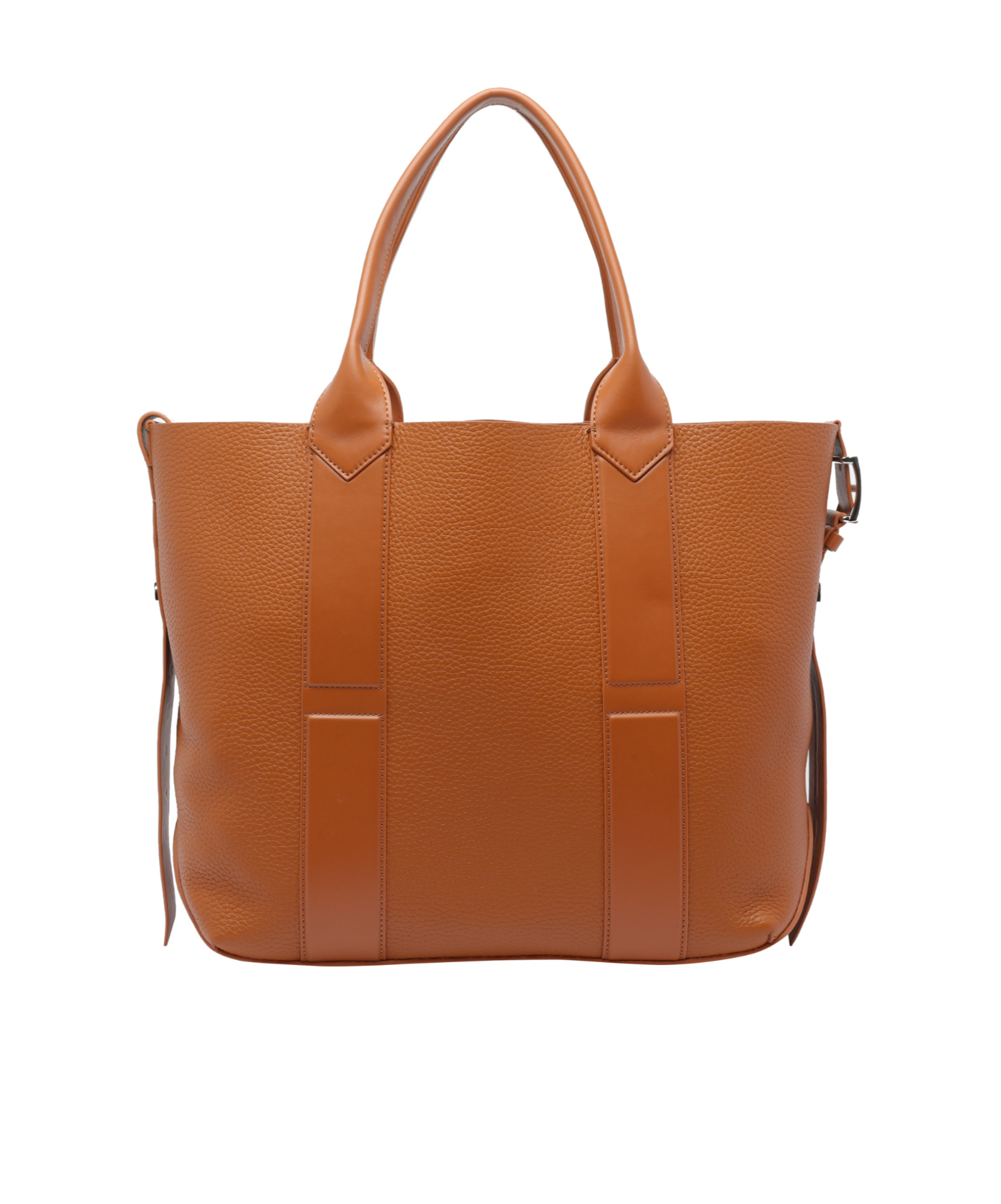 Hogan Leather Tote Bag With Detachable Strap In Brown