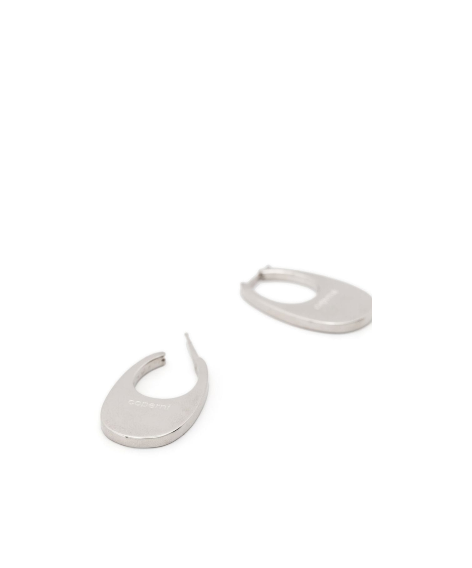 Shop Coperni Medium Swipe Logo Earrings In White