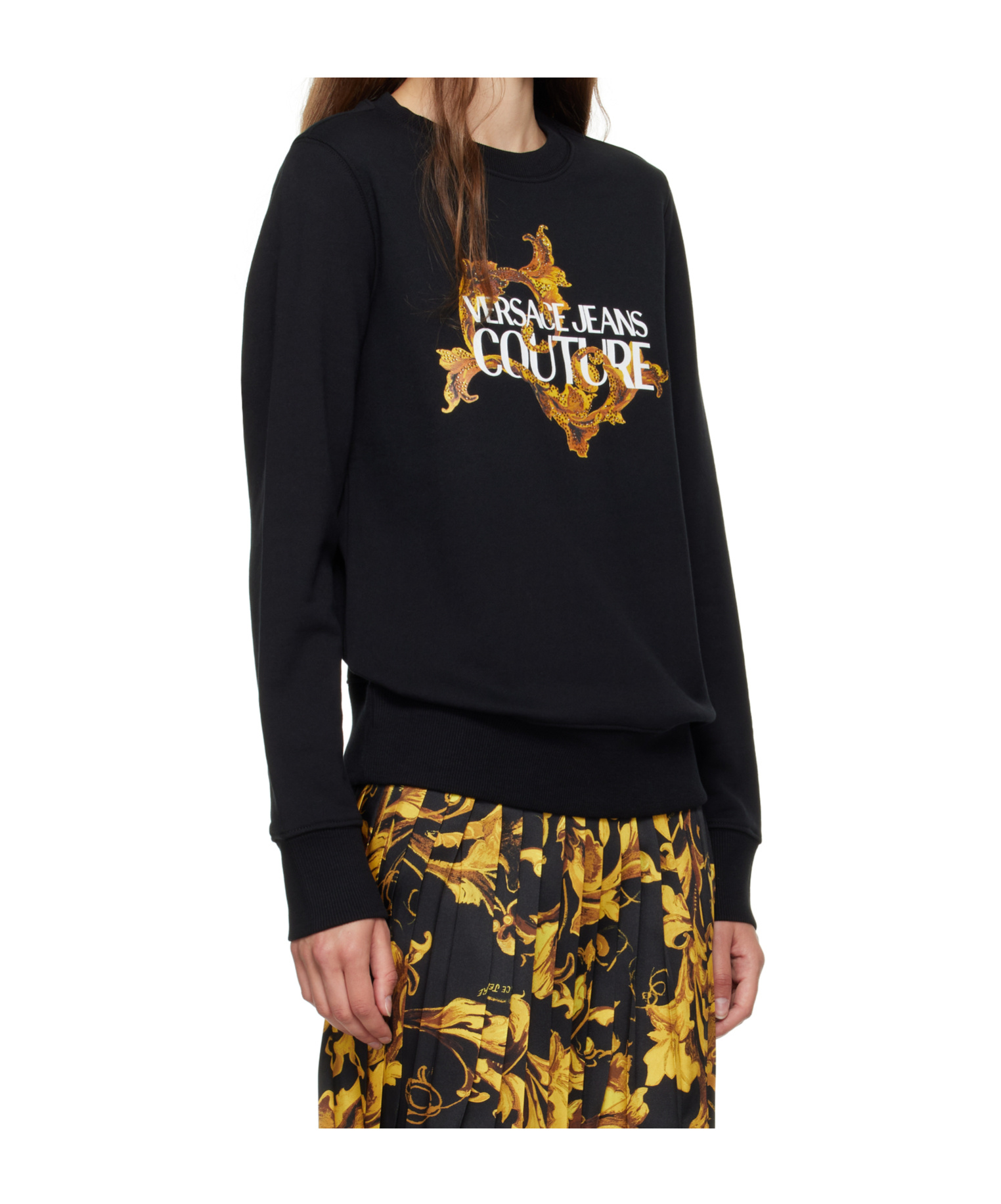 Versace Jeans Long Sleeve Sweatshirt In Black