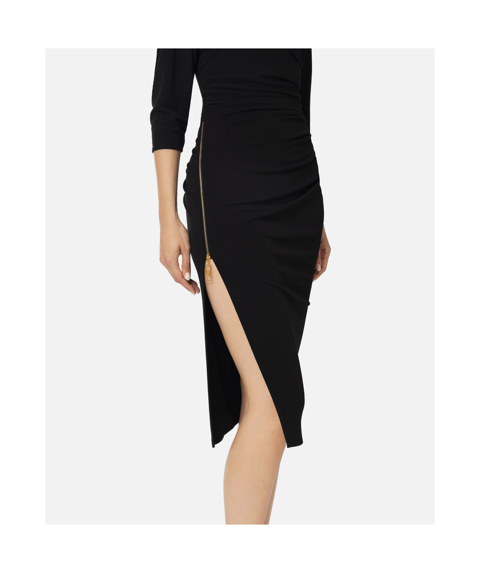 Elisabetta Franchi Midi Dress In Black