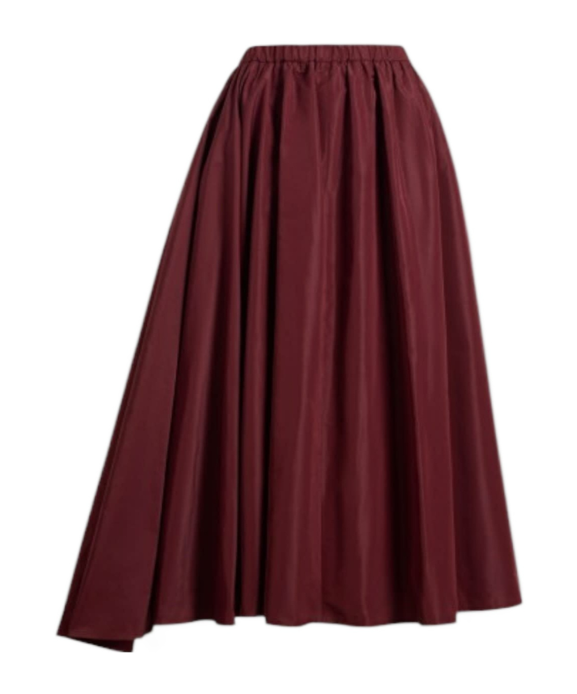Patou Asymmetric Faille Midi Skirt In Burgundy
