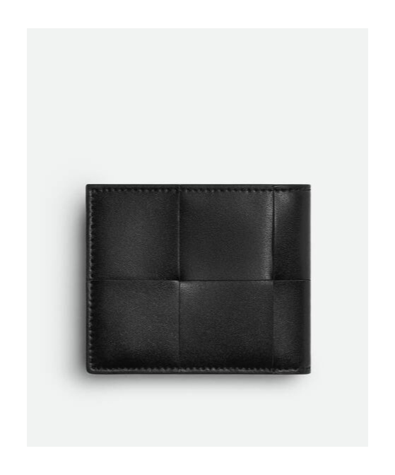 Shop Bottega Veneta Cassette Bi-fold Wallet With Coin Purse In Black/parakeet