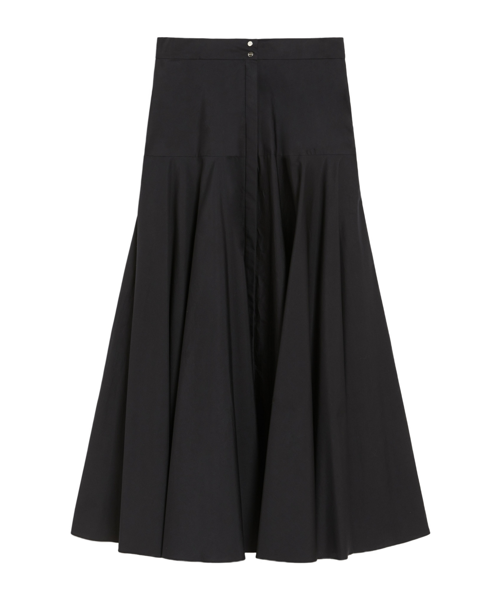 Max Mara Cotton Swing Skirt In Black