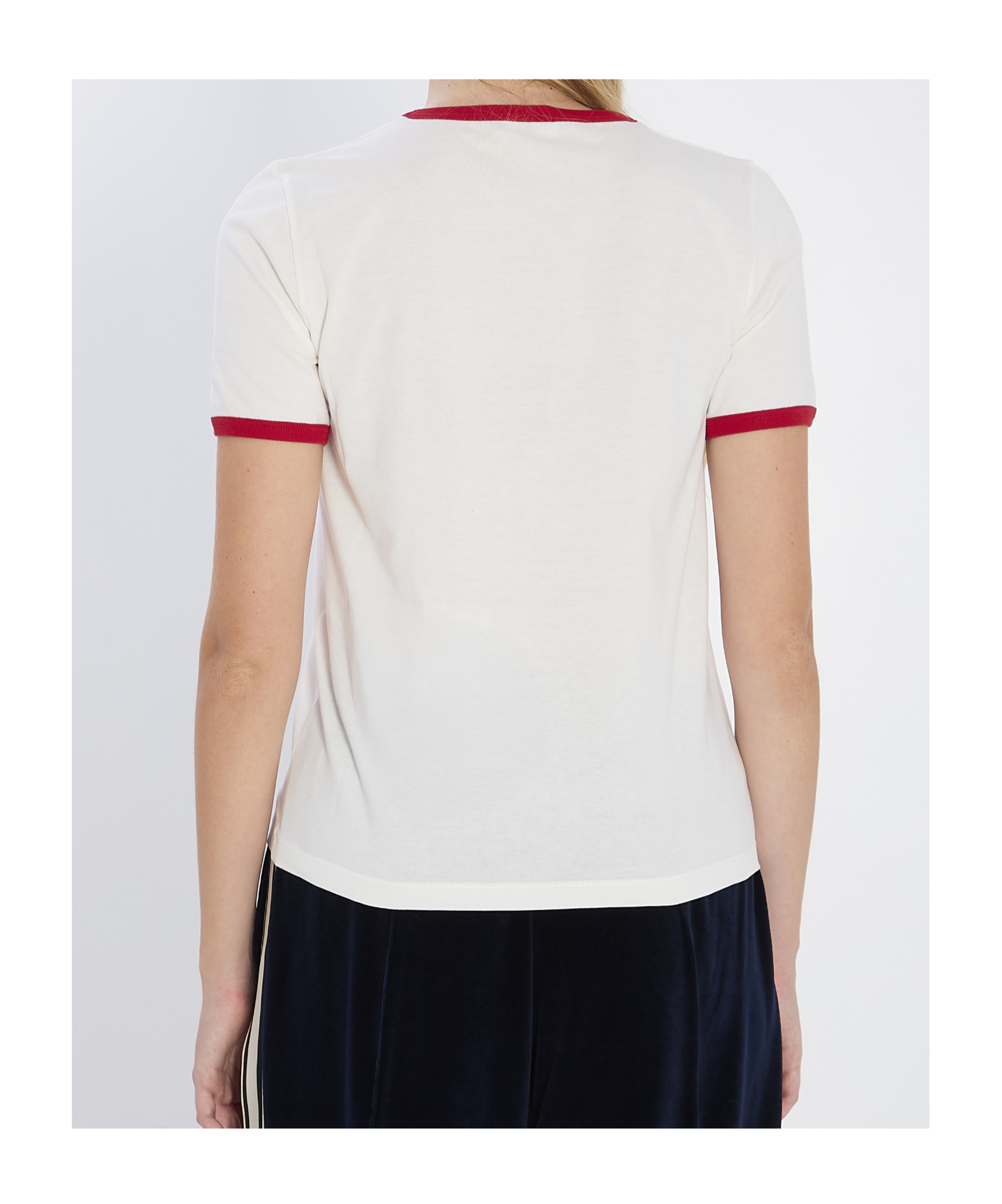 Celine Retro Inspired T-shirt Contrast Trim In White