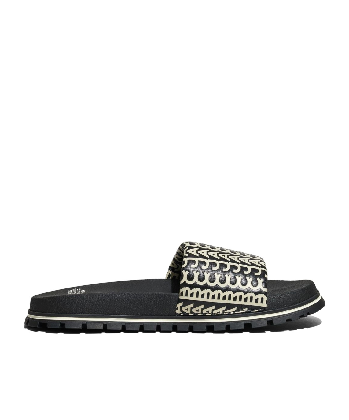 Marc Jacobs Monogram Print Slides In Black
