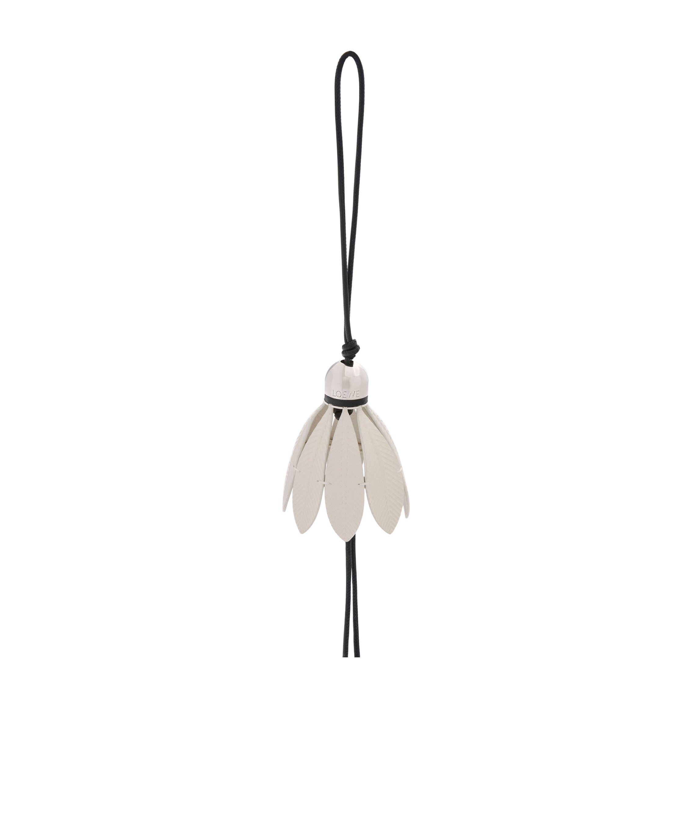 Loewe Calfskin Badminton Bag Charm In Black/white