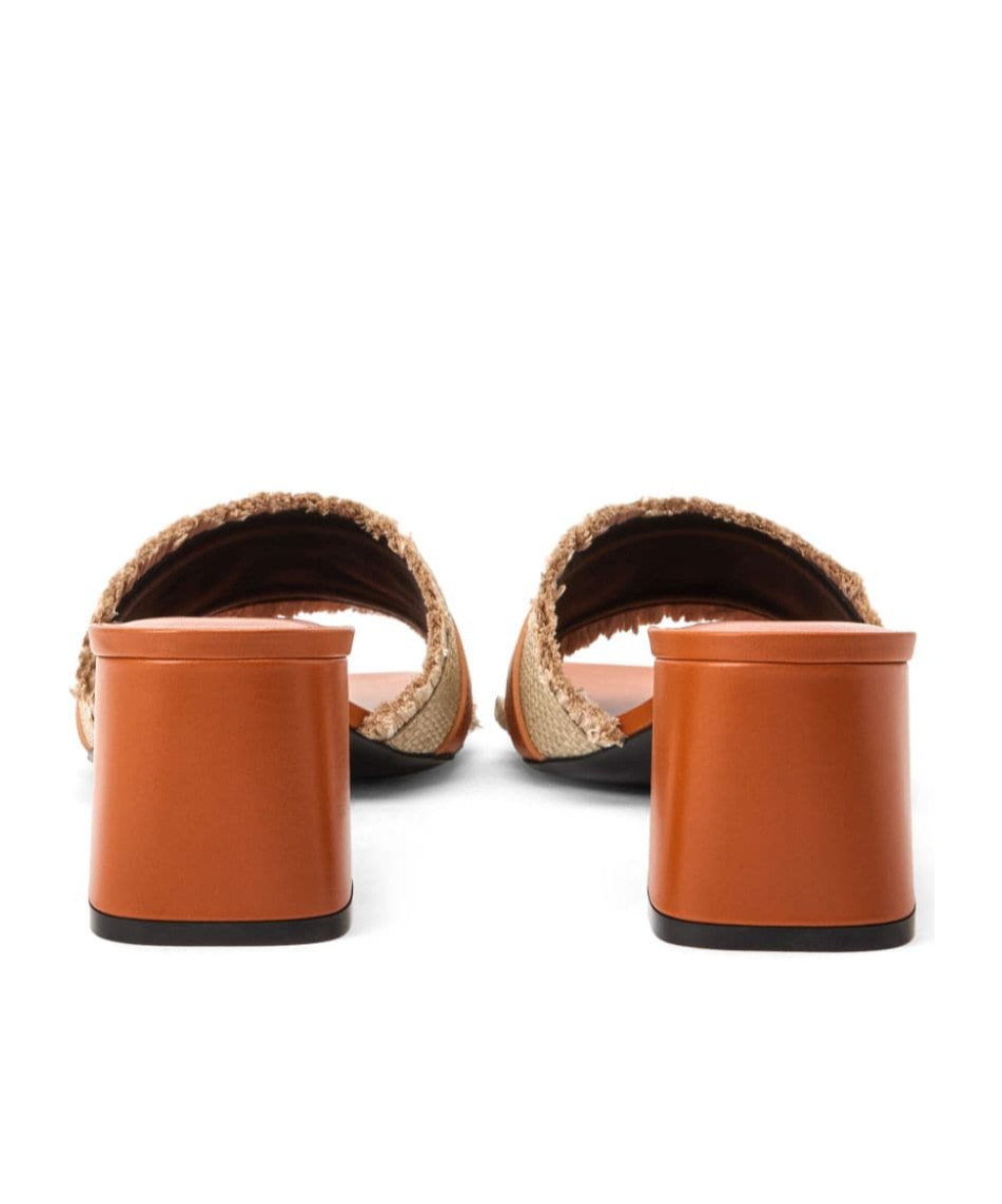 Versace Medusa 55mm Woven Mules In Nude