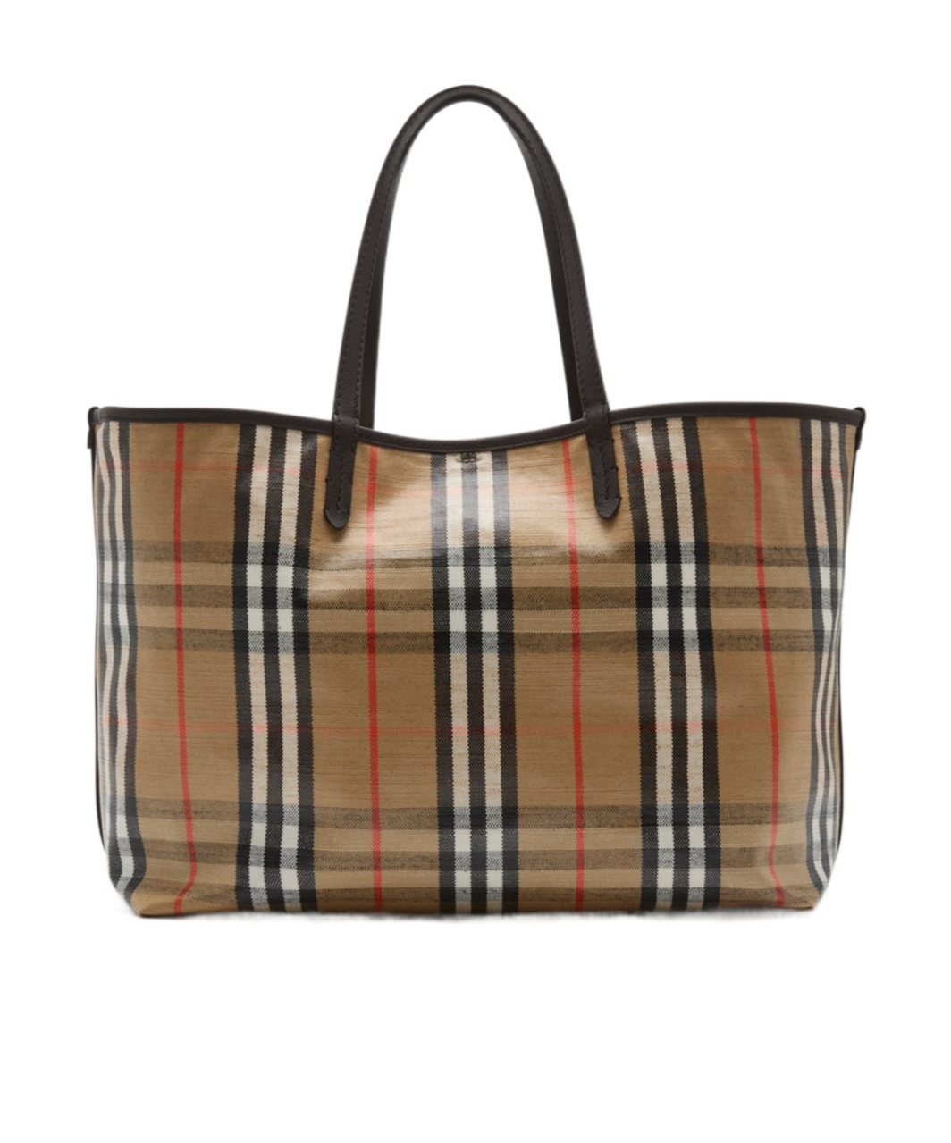Burberry Medium Tote Bag Highlands Rectangular Check In Brown