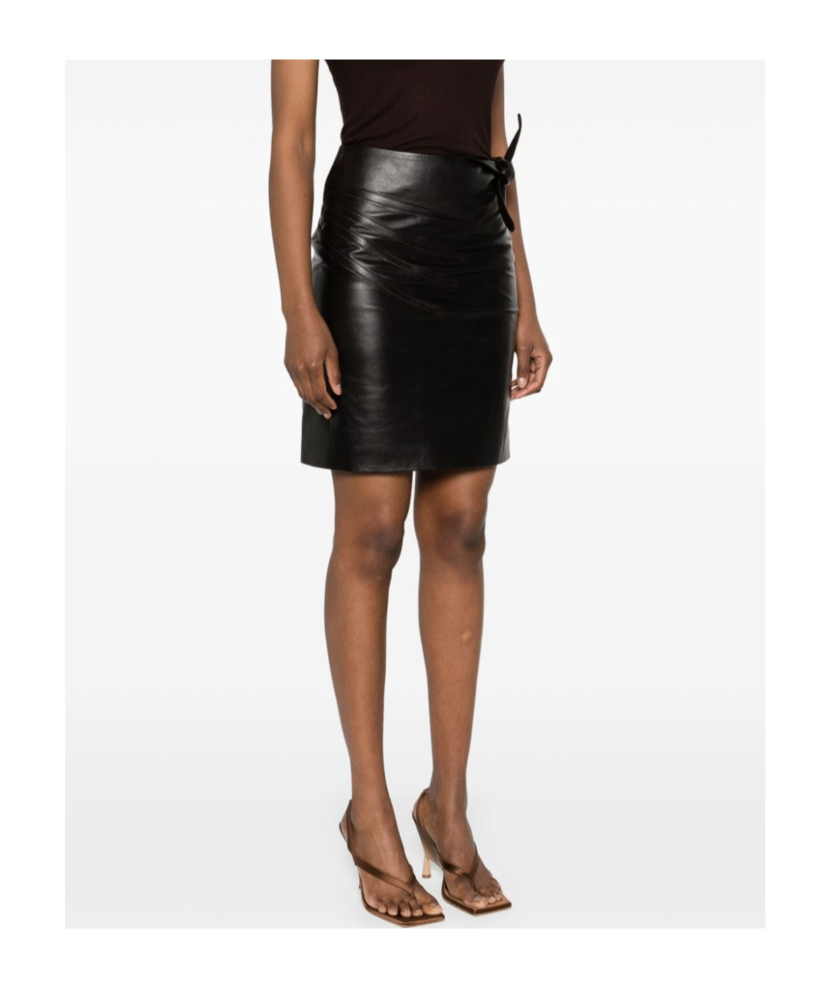 Remain Birger Christensen Cutline Leather Mini Skirt Remain