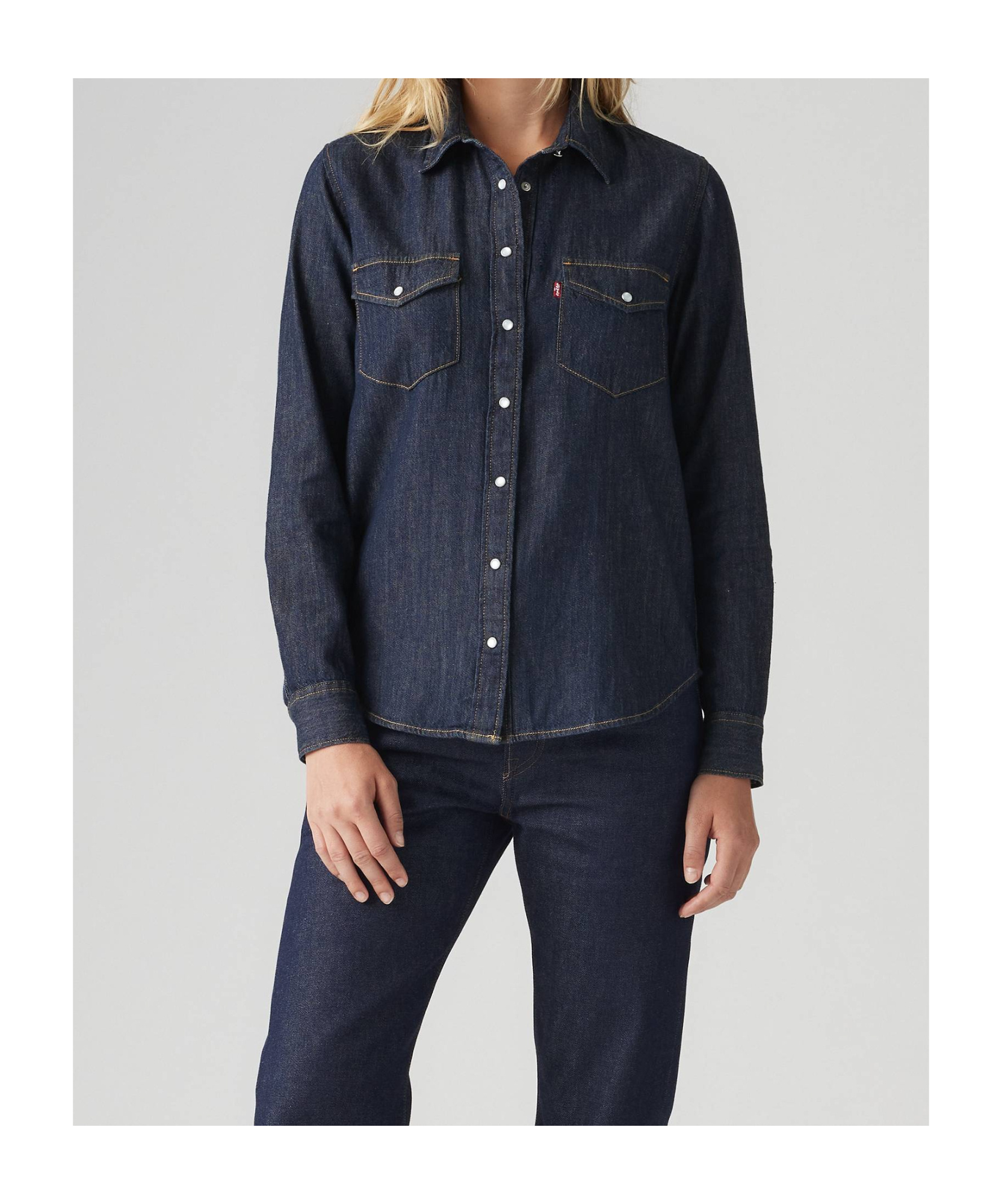 Levi's Iconic Western Linen+ Denim Shirt In Today's News - Dark Wash