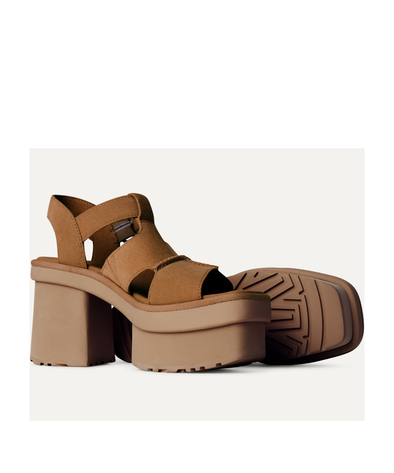 Ugg Platform T-strap Sandal In Brown