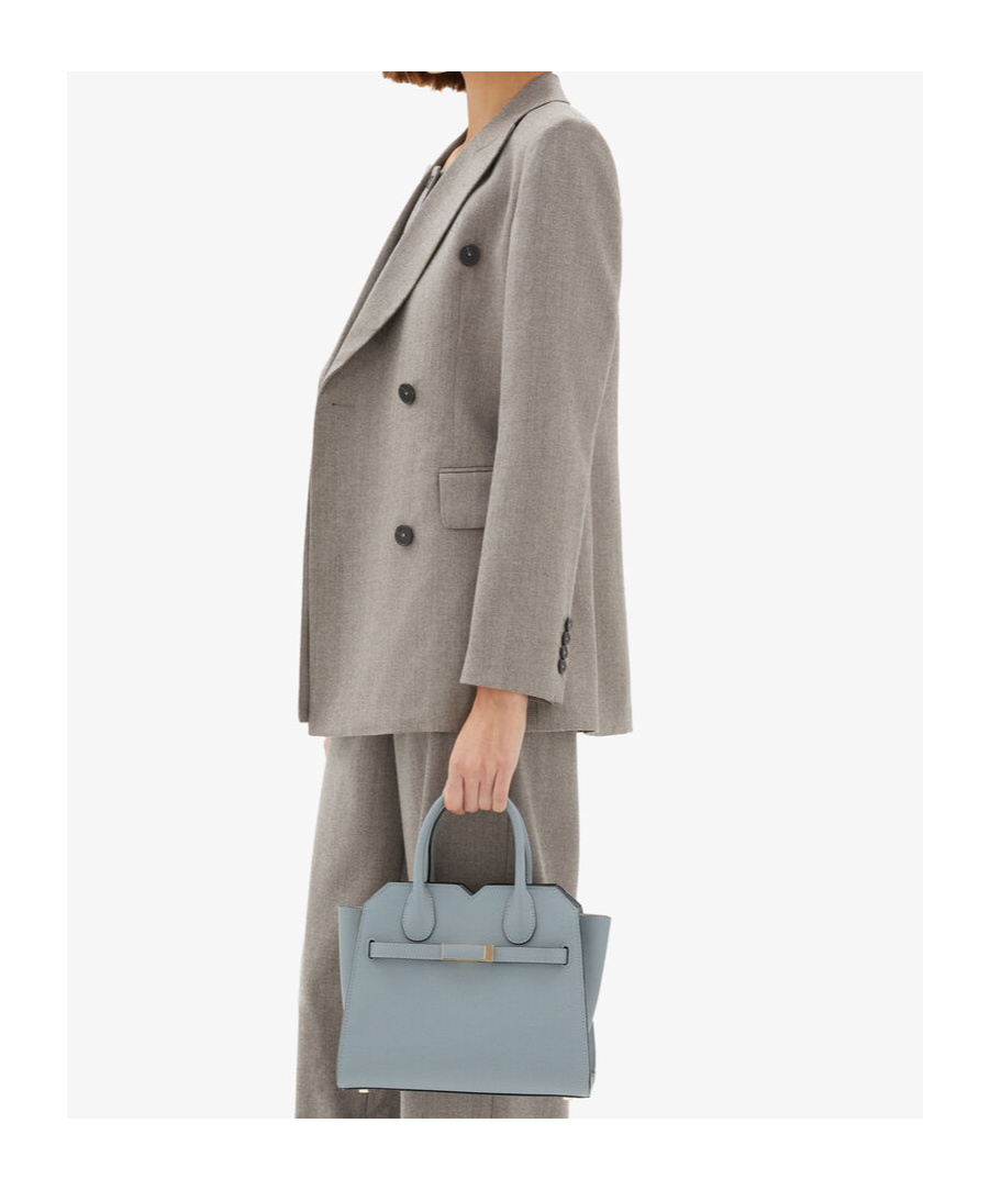 Valextra Milano Two Handles Mini Bag In Gray