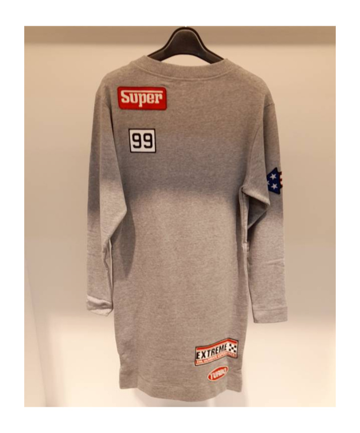 Moschino Patch Long-sleeved Dress In Nude