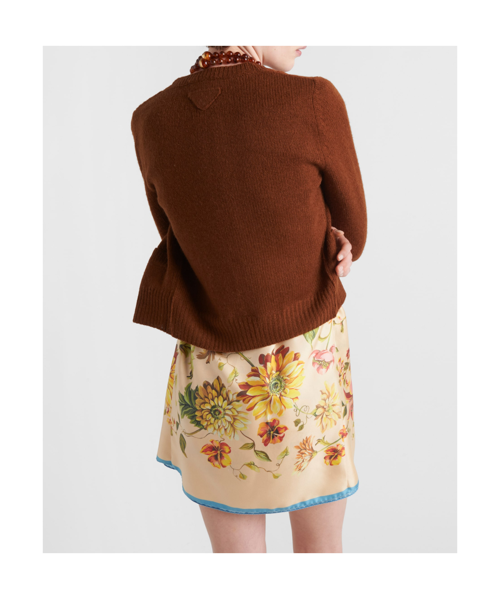 Prada Wool Cardigan In Brown