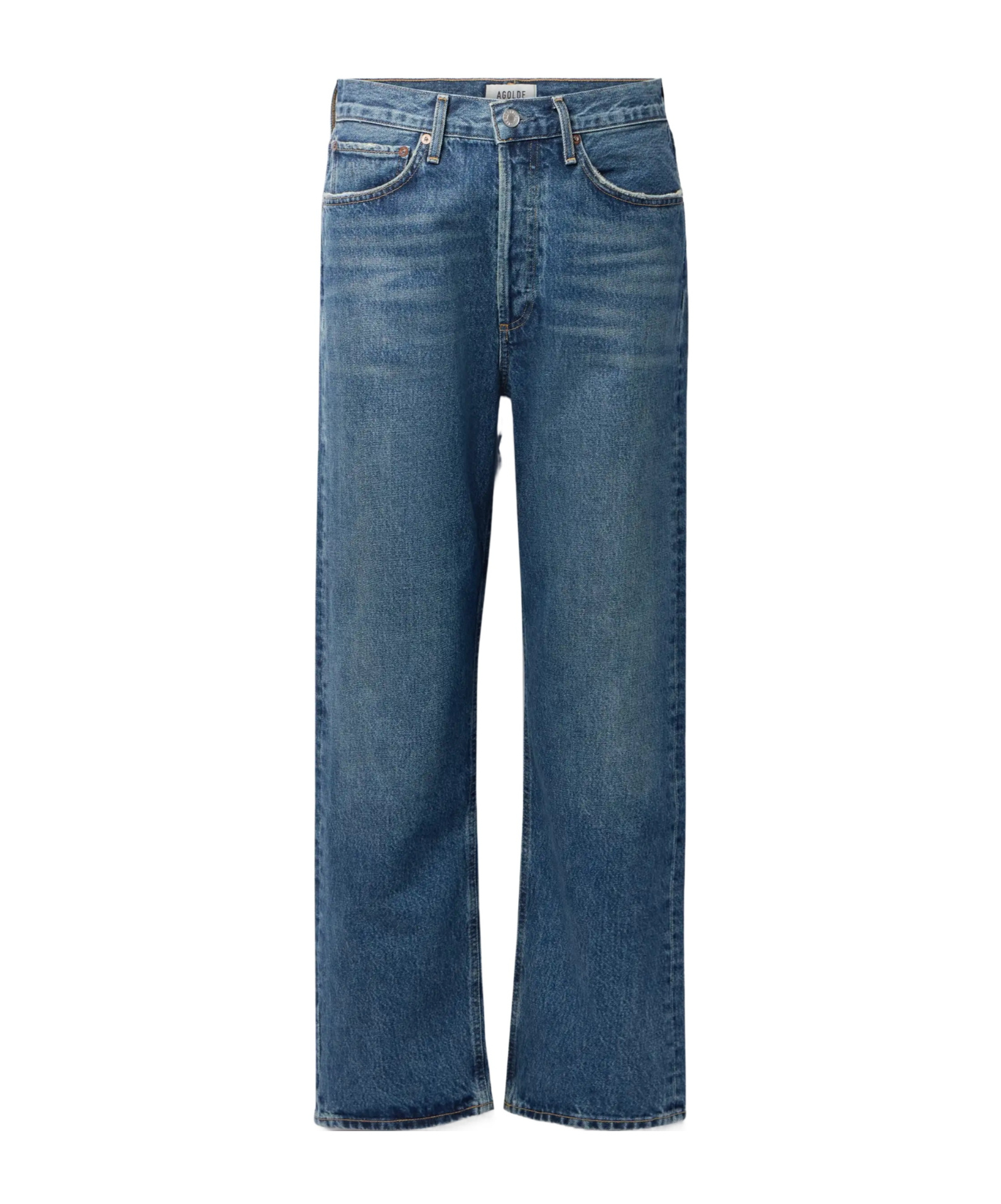Agolde Mid-rise Straight-leg Denim Trousers In Blue