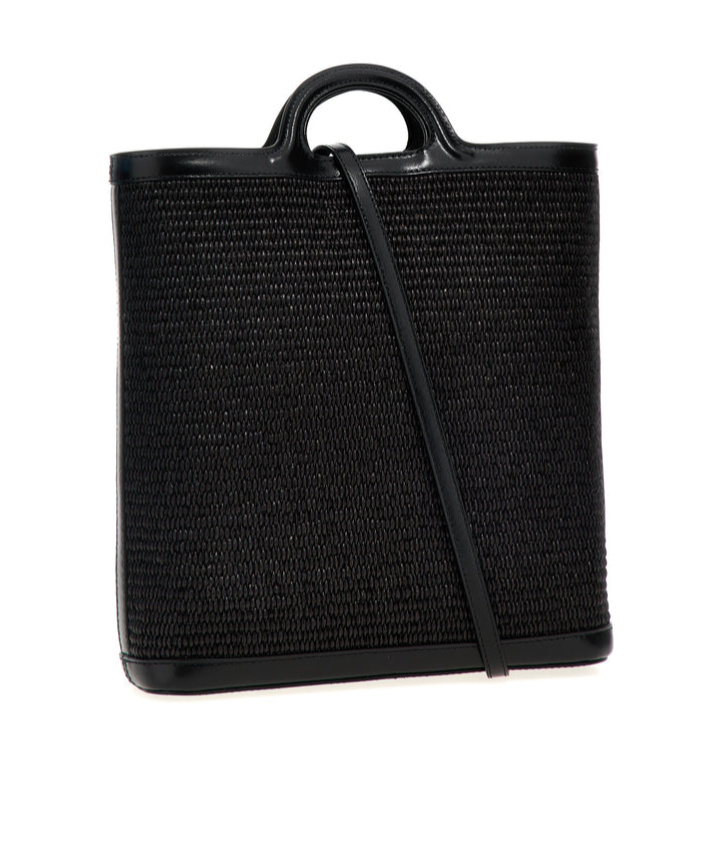 Marni Leather And Fabric Stylish Bag In Black