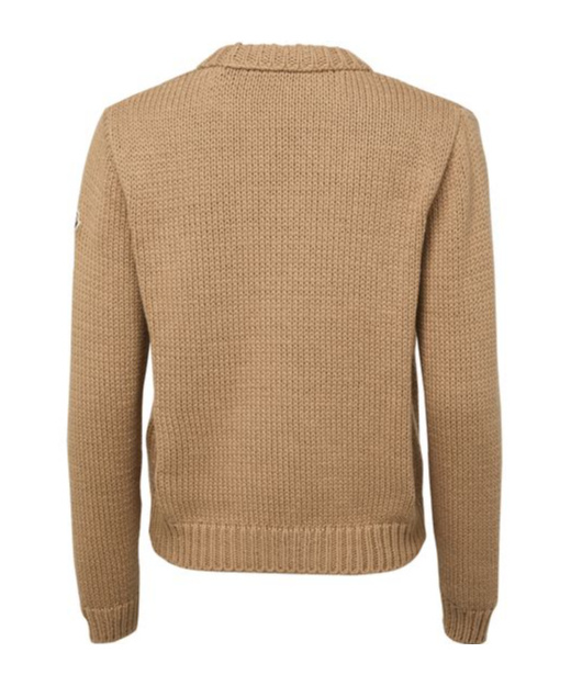 Moncler Logo-embroidered Cotton Sweatshirt In Camel