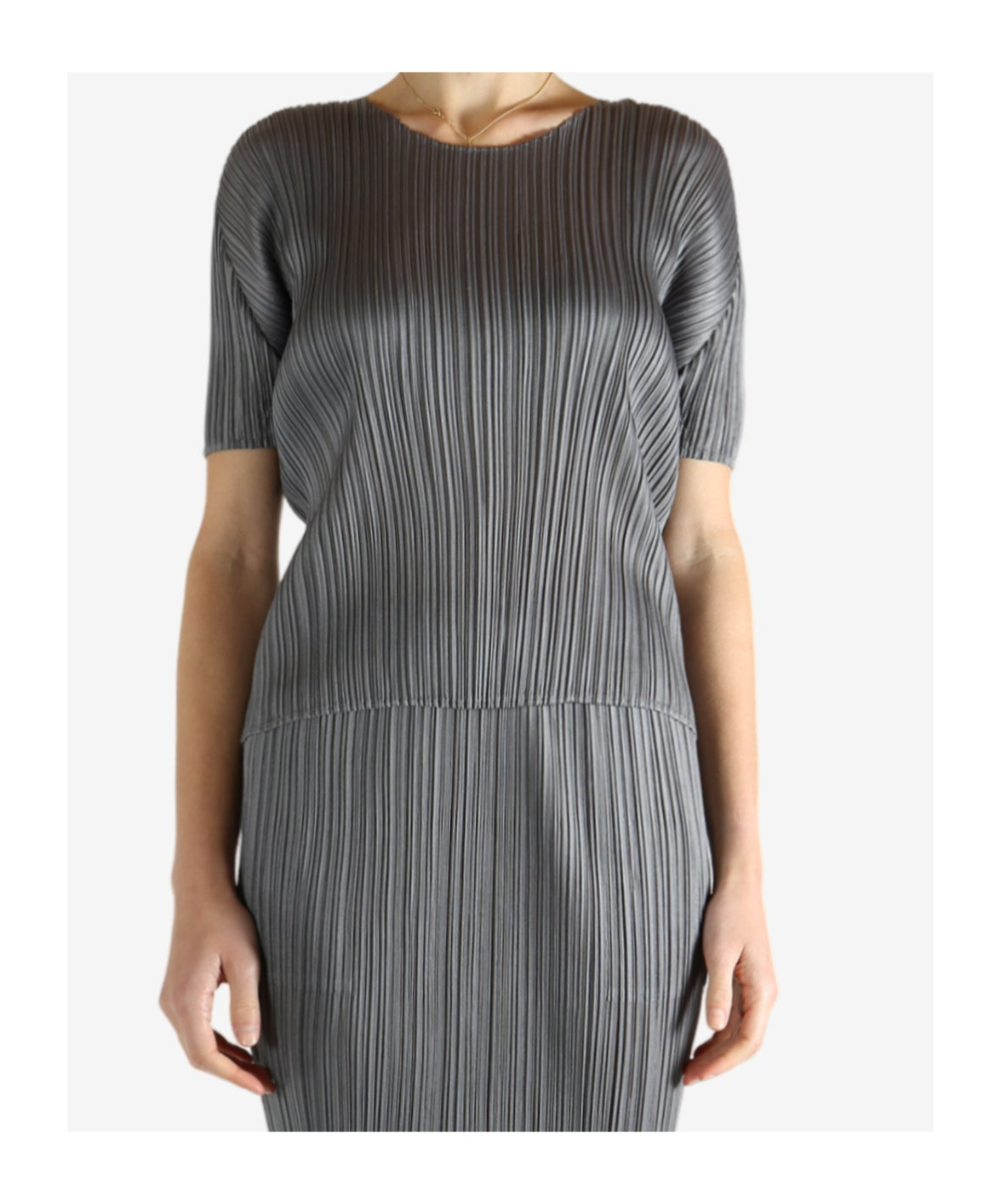 Issey Miyake Crew Neck Shirt In Gray