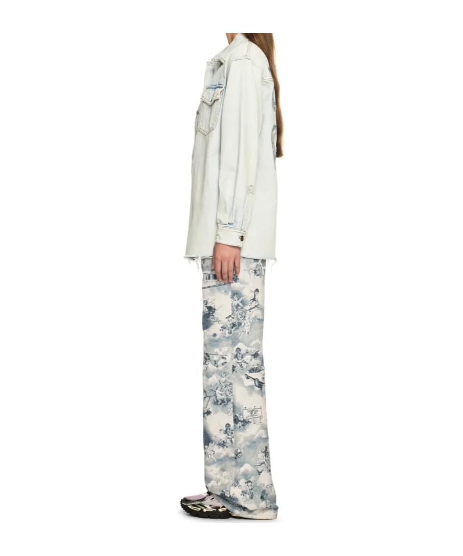 Off-white White Denim Fresco Arrow Shirt Jacket In White