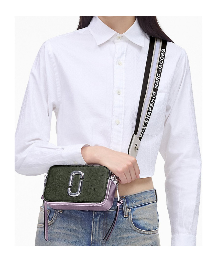 Marc Jacobs Snapshot Saffiano Leather Crossbody Bag In Green