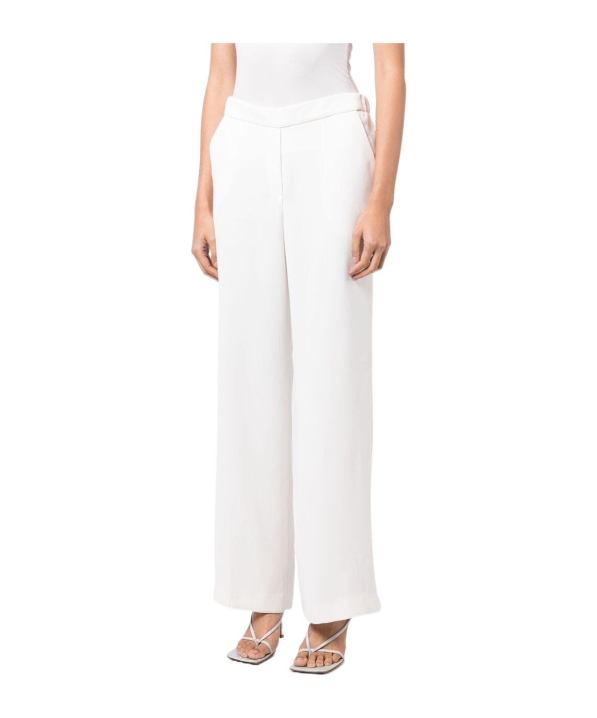 Shop P.a.r.o.s.h . Mid-rise Straight-leg Trousers In White