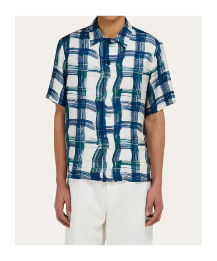 Ferragamo Tartan-check T-shirt In White