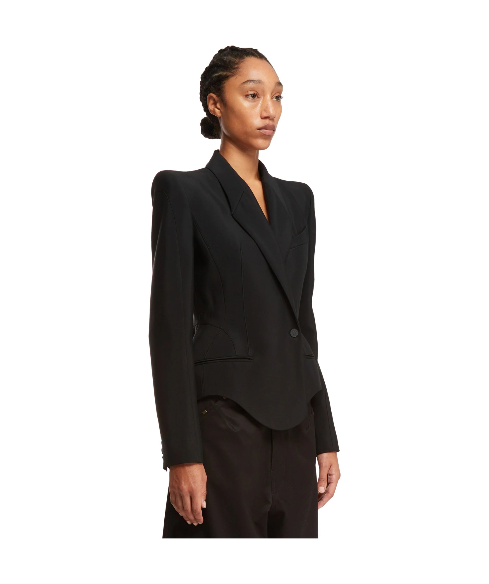 Mugler Single-button Casual Jacket In Black