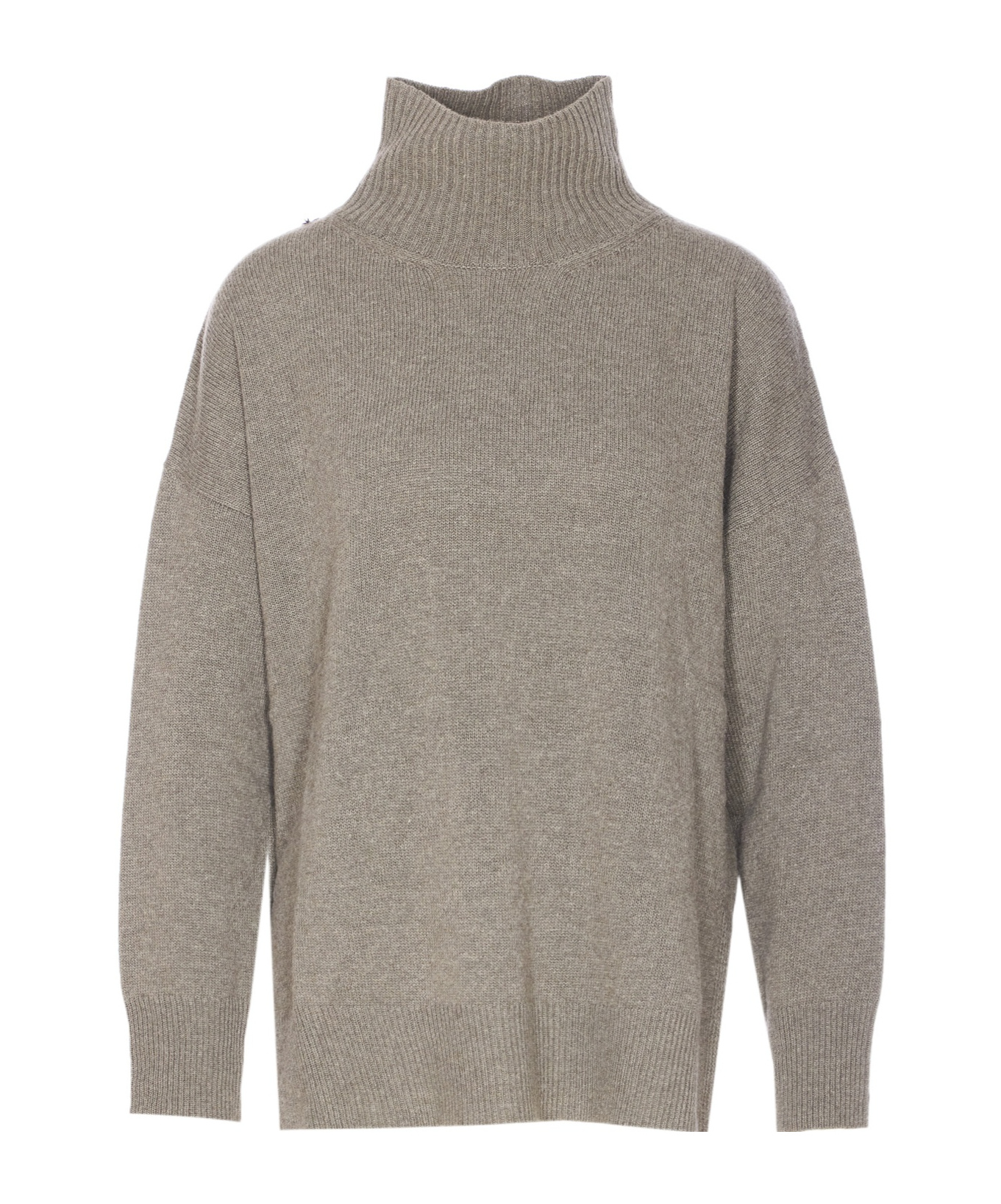 Roberto Collina Turtleneck Long-sleeved Sweater In Gold