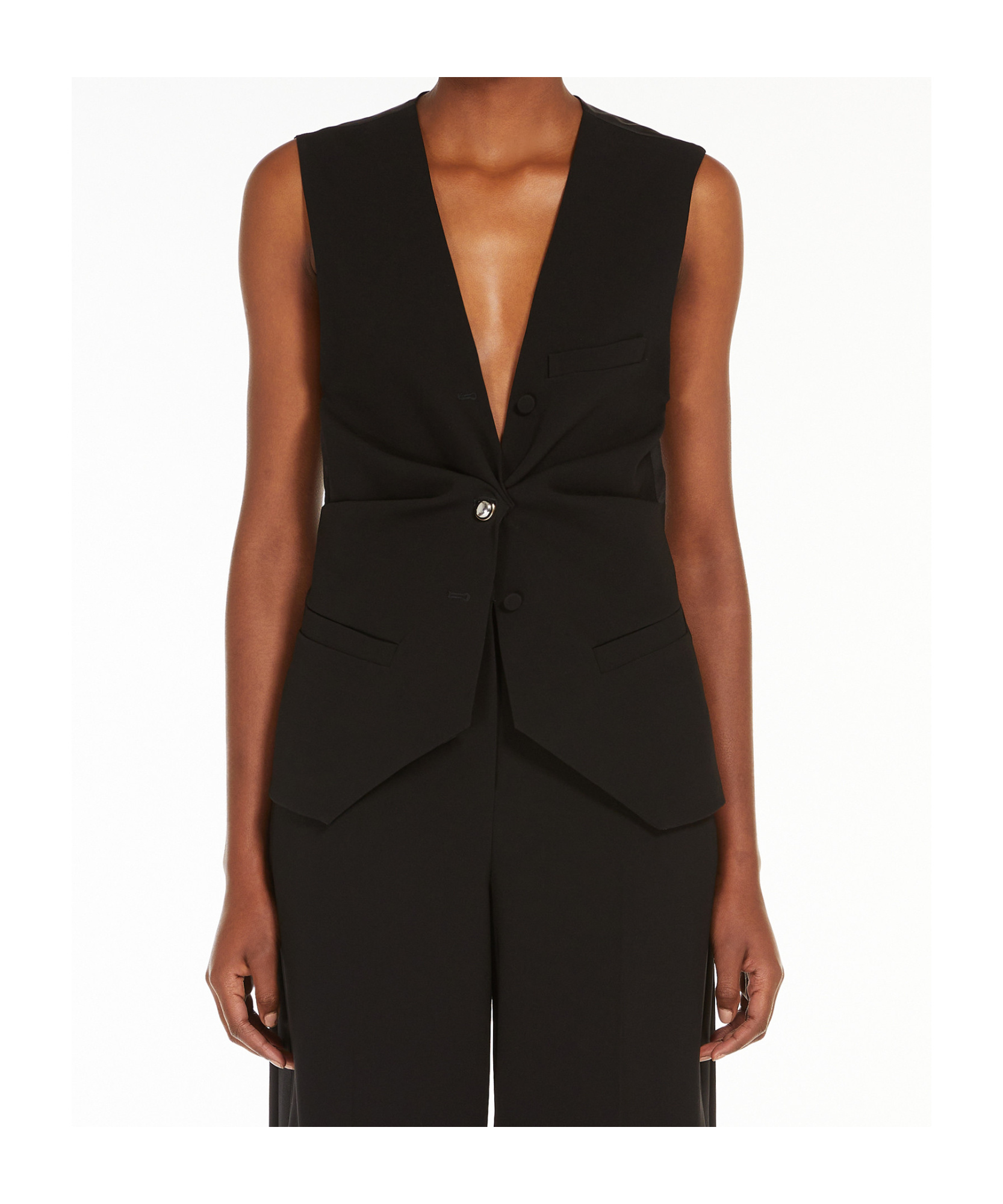 Max Mara Sleeveless Vest In Black