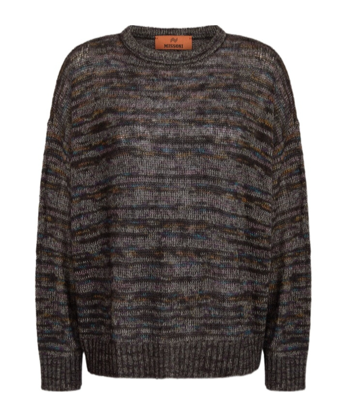 Missoni Tie-dyed Crewneck Pullover In Black