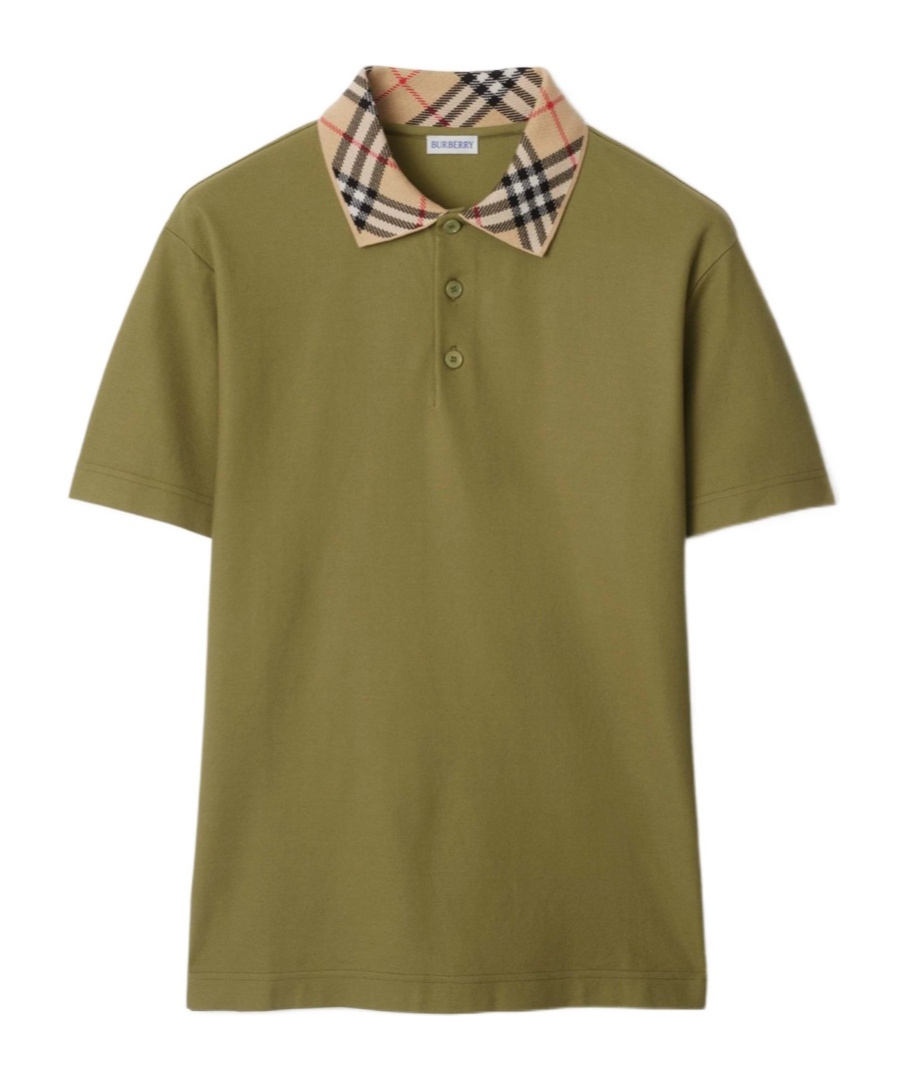 Burberry Organic Cotton Blend Polo Shirt In Green