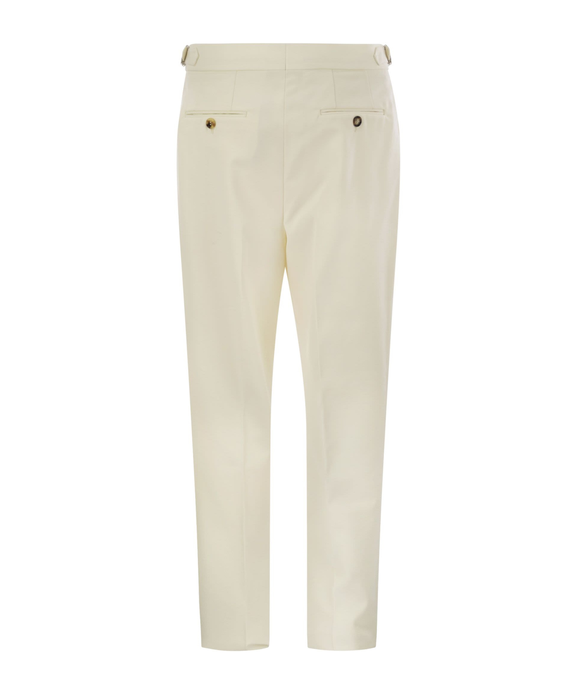 Brunello Cucinelli Cotton Corduroy Straight Pants In Nude