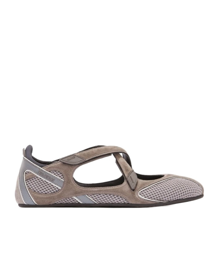 Attico Floor 01 Suede And Mesh Ballet Flats