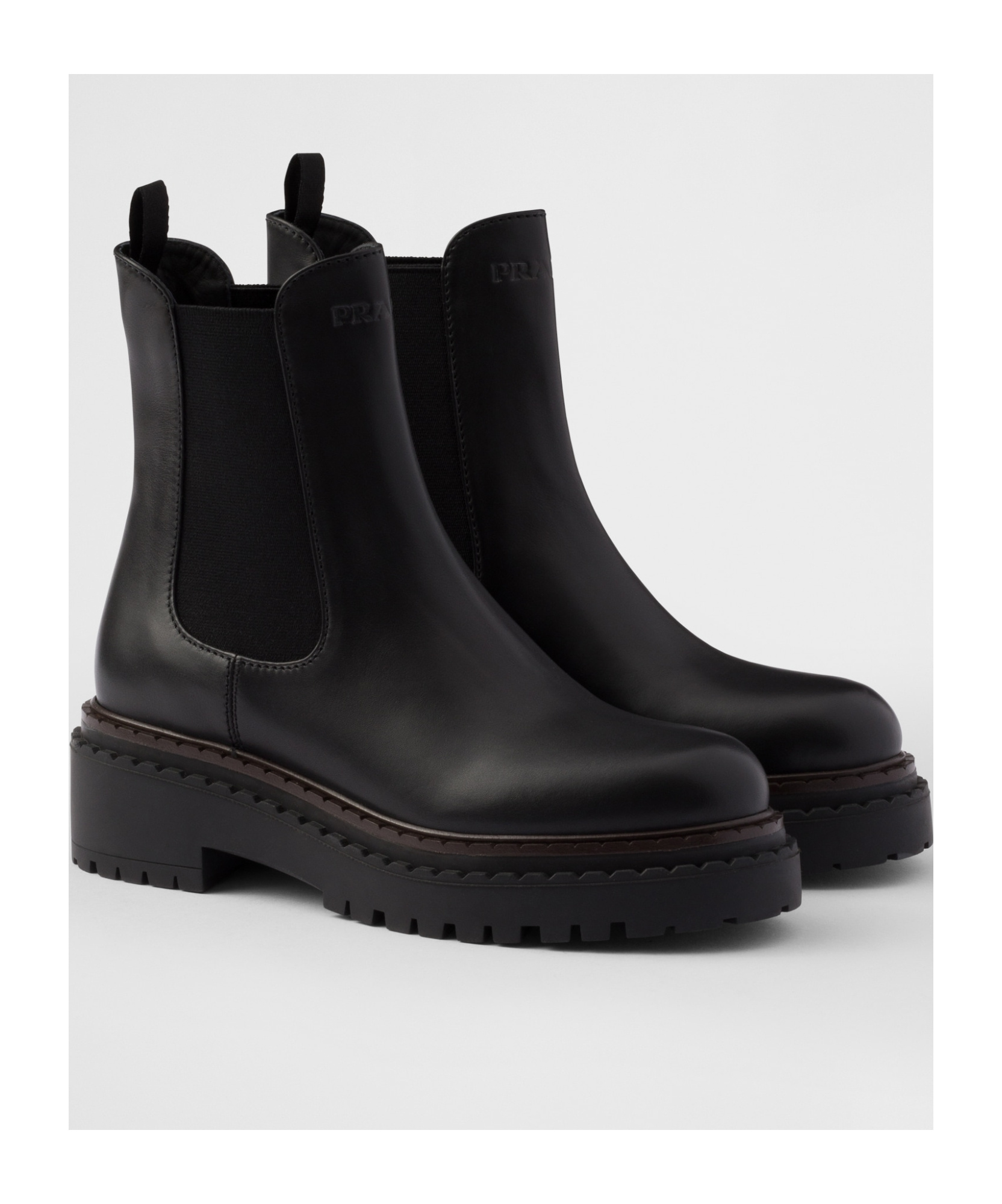 Prada Logo Details Chelsea Boots In Black
