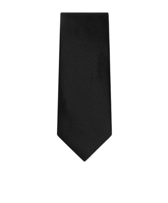 Dolce & Gabbana Wide Blade Smooth Texture Tie In Black