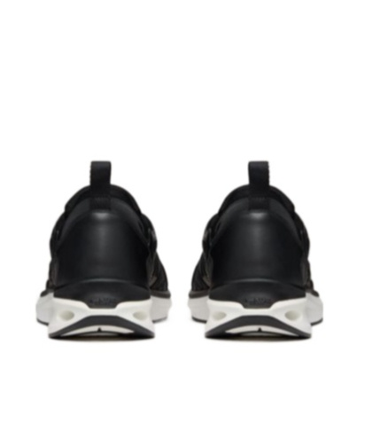 Valentino Vlogo Easyjog Low-top Sneaker In Calfskin And Fabric In Black