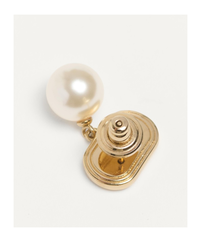 Valentino Garavani Oval Earrings With Swarovski Pearl Women In Yellow