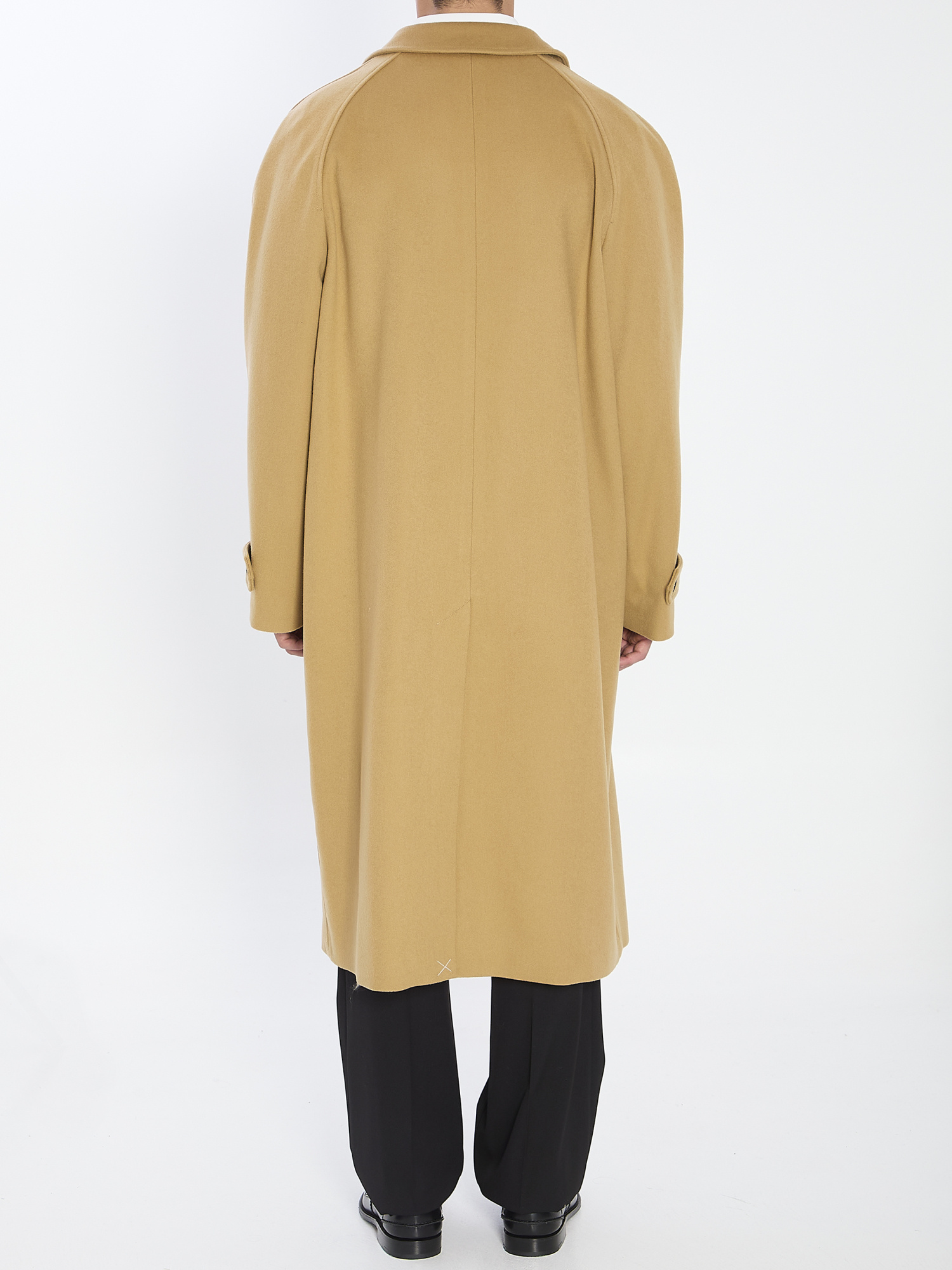 Celine Mac Coat In Wool Cloth In Neutral
