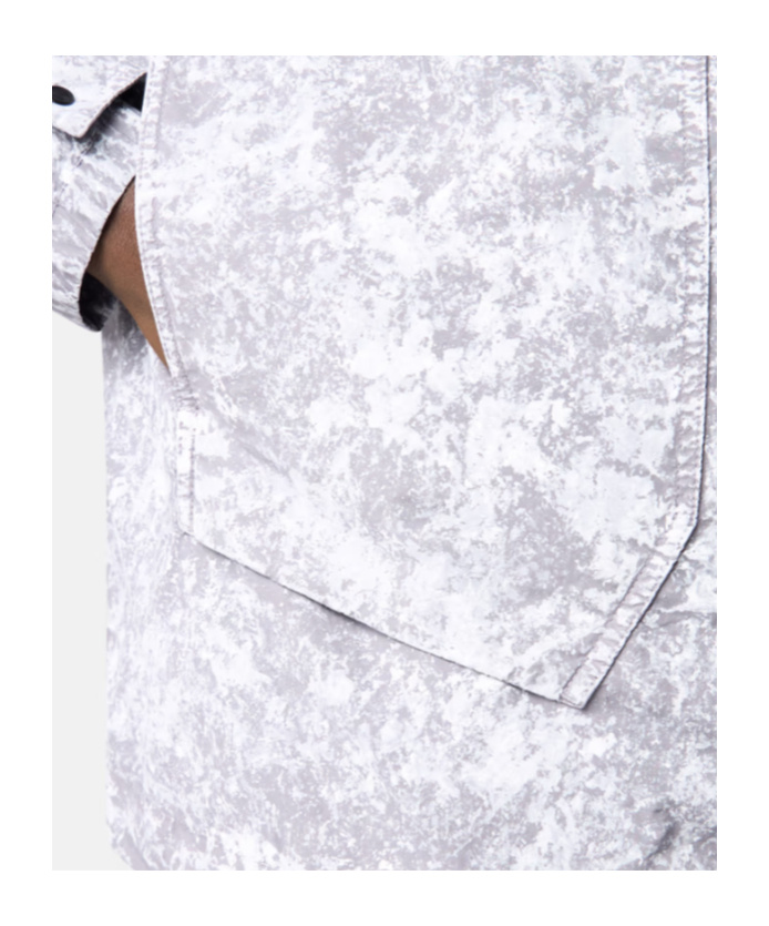Stone Island Hooded Jacket With All-over Motif And Anti-dгор In Pearl Grey
