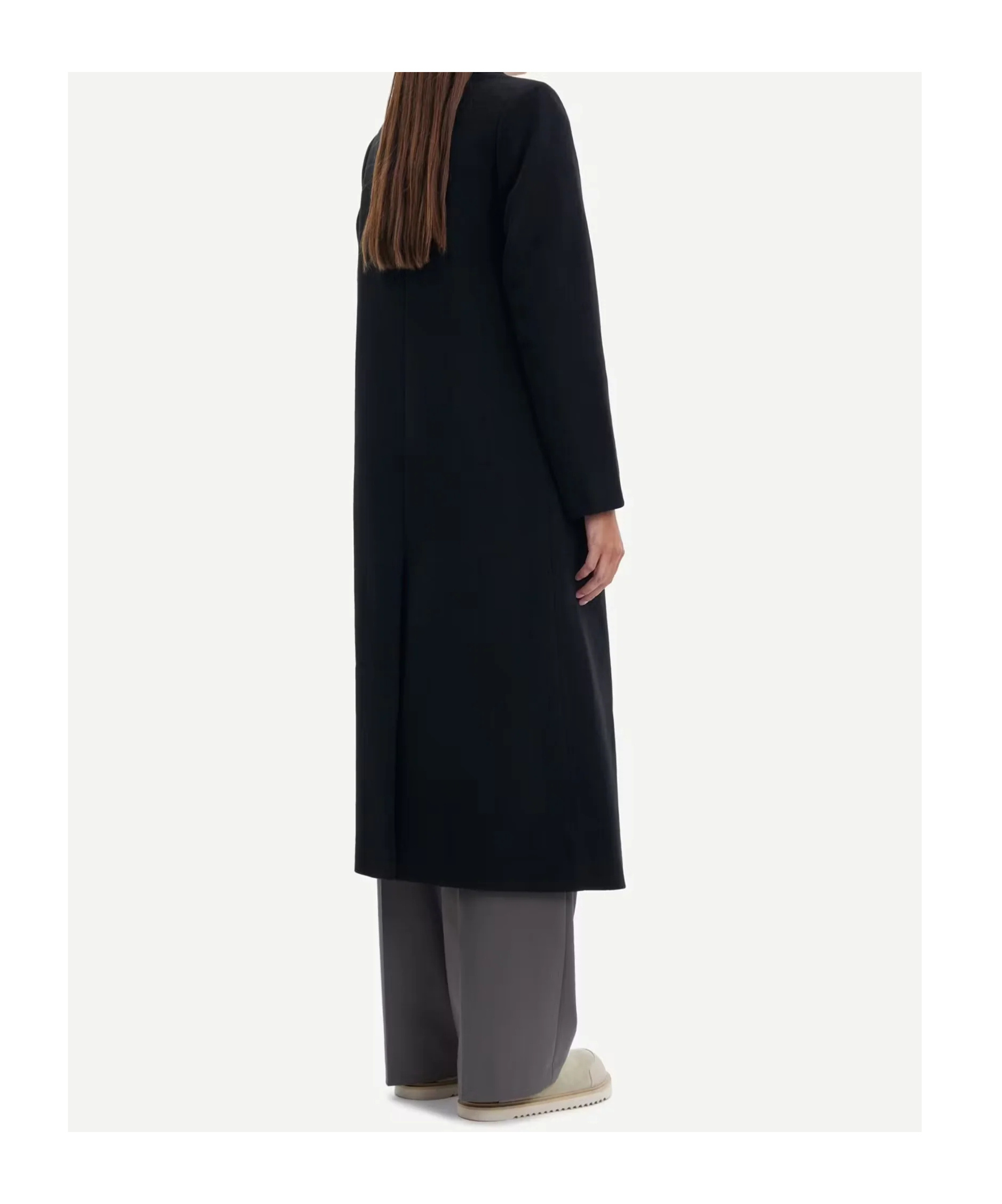 Samsoe & Samsoe Falcon Double-breasted Coat In Black