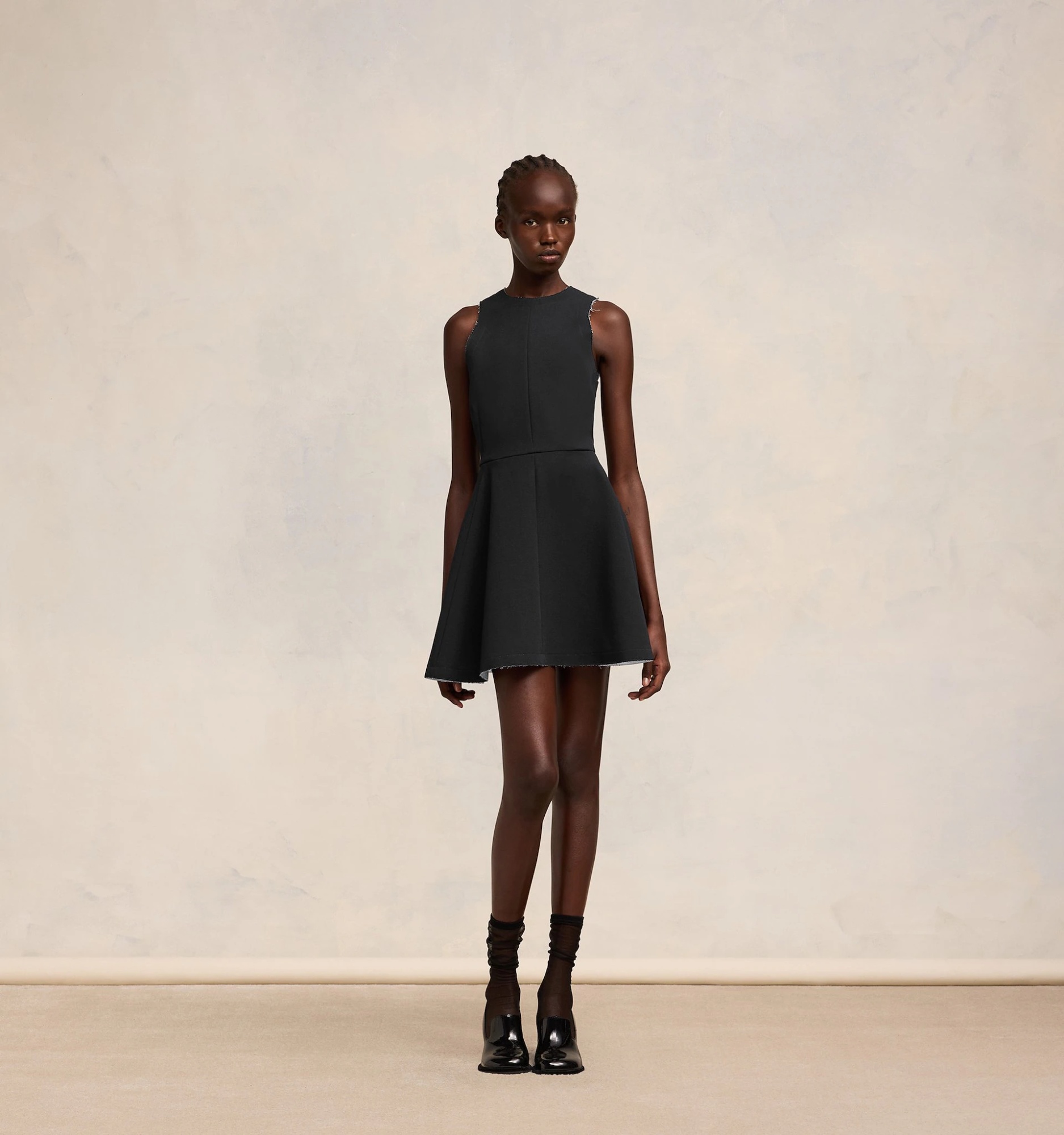 Shop Ami Alexandre Mattiussi Flared Sleeveless Dress In Black