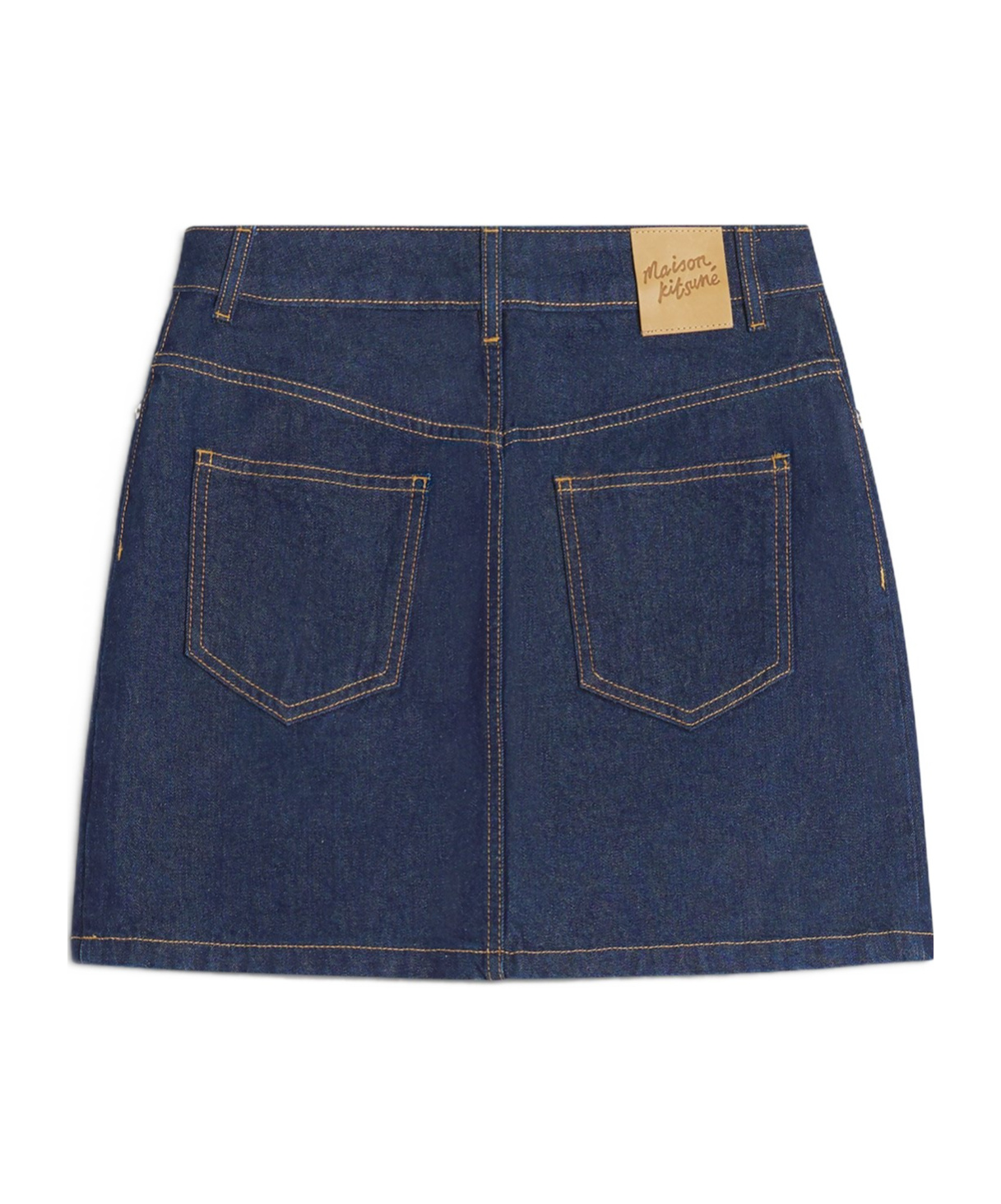 Maison Kitsuné Denim Mini Skirt In Blue
