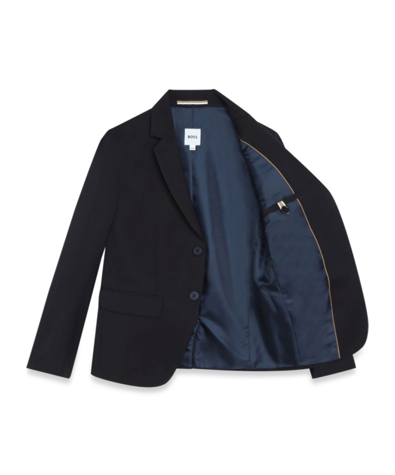 Hugo Boss Notched-lapel Single-breasted Blazer In Black
