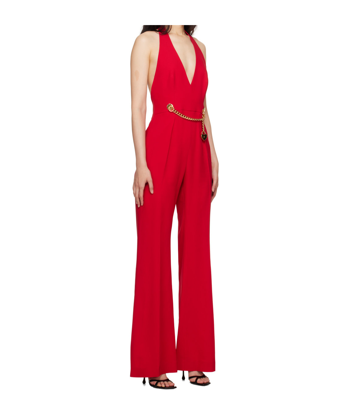 MOSCHINO V-NECK FLARED JUMPSUIT