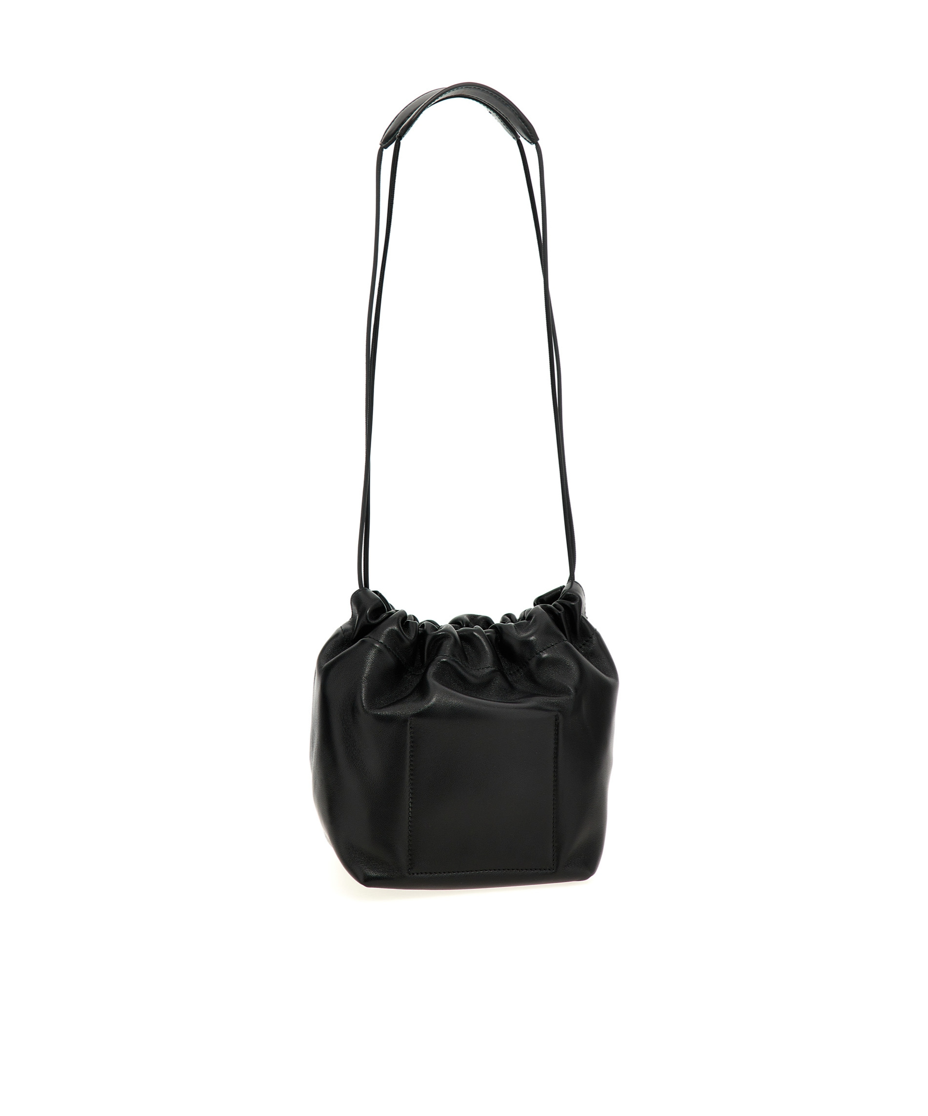 Jil Sander Dumpling Leather Bucket Bag In Black